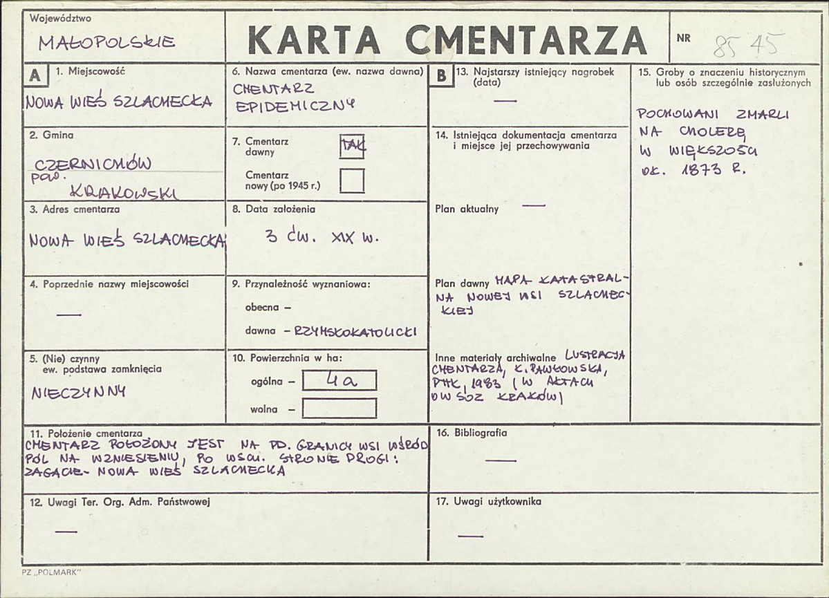 Karta cmentarza, skan nr 1