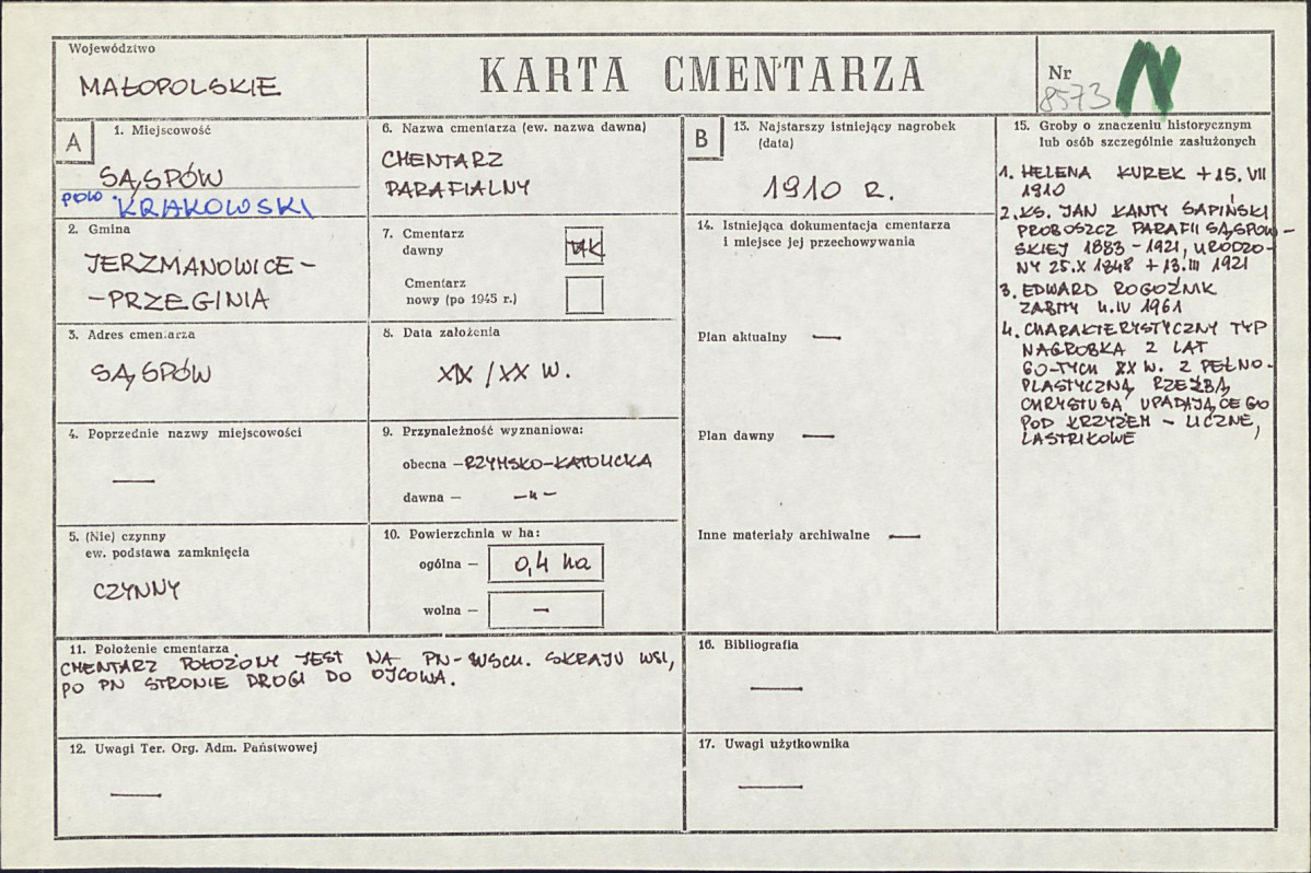 Karta cmentarza, skan nr 1