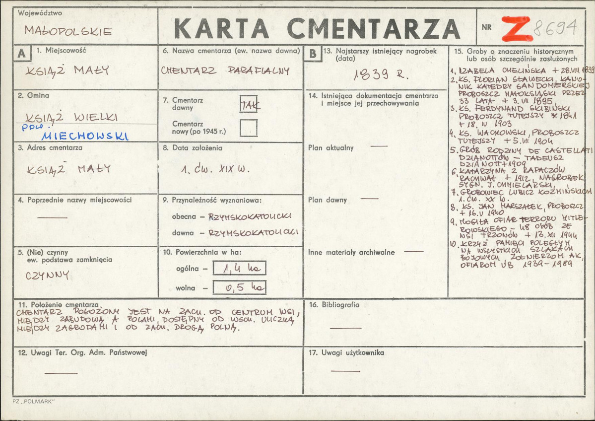 Karta cmentarza, skan nr 1
