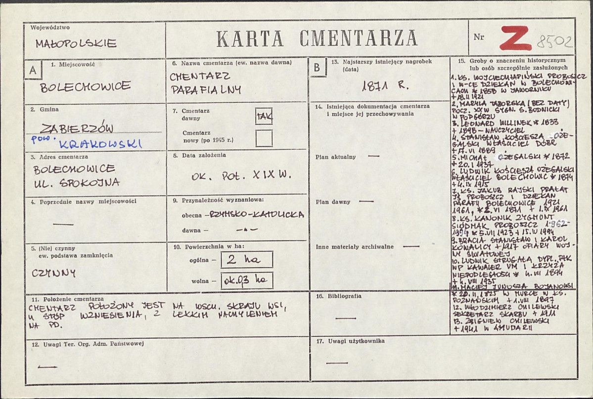 Karta cmentarza, skan nr 1