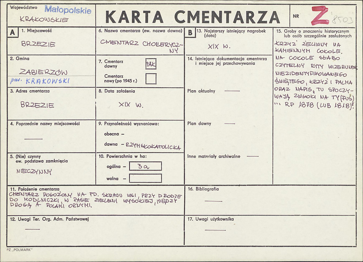 Karta cmentarza, skan nr 1