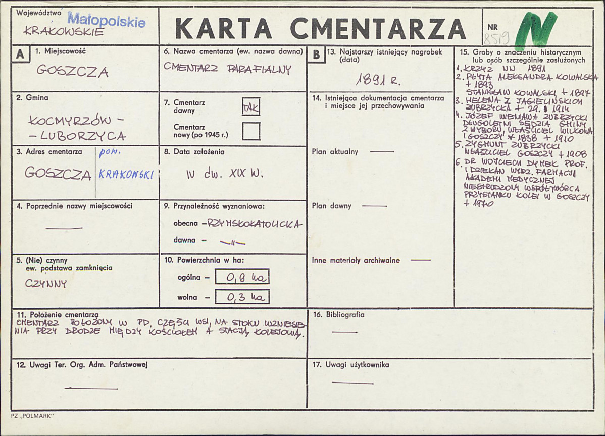 Karta cmentarza, skan nr 1