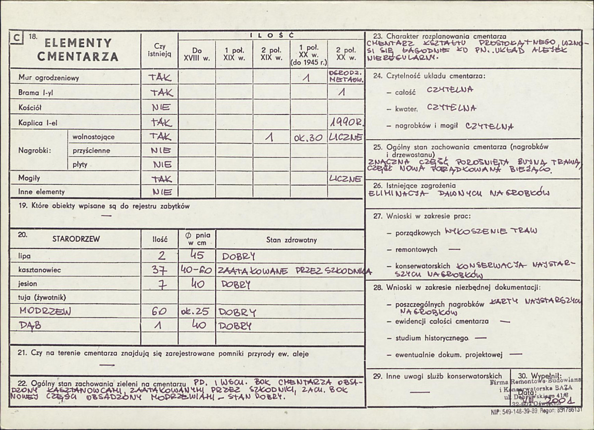 KC - Karta cmentarza, skan nr 2