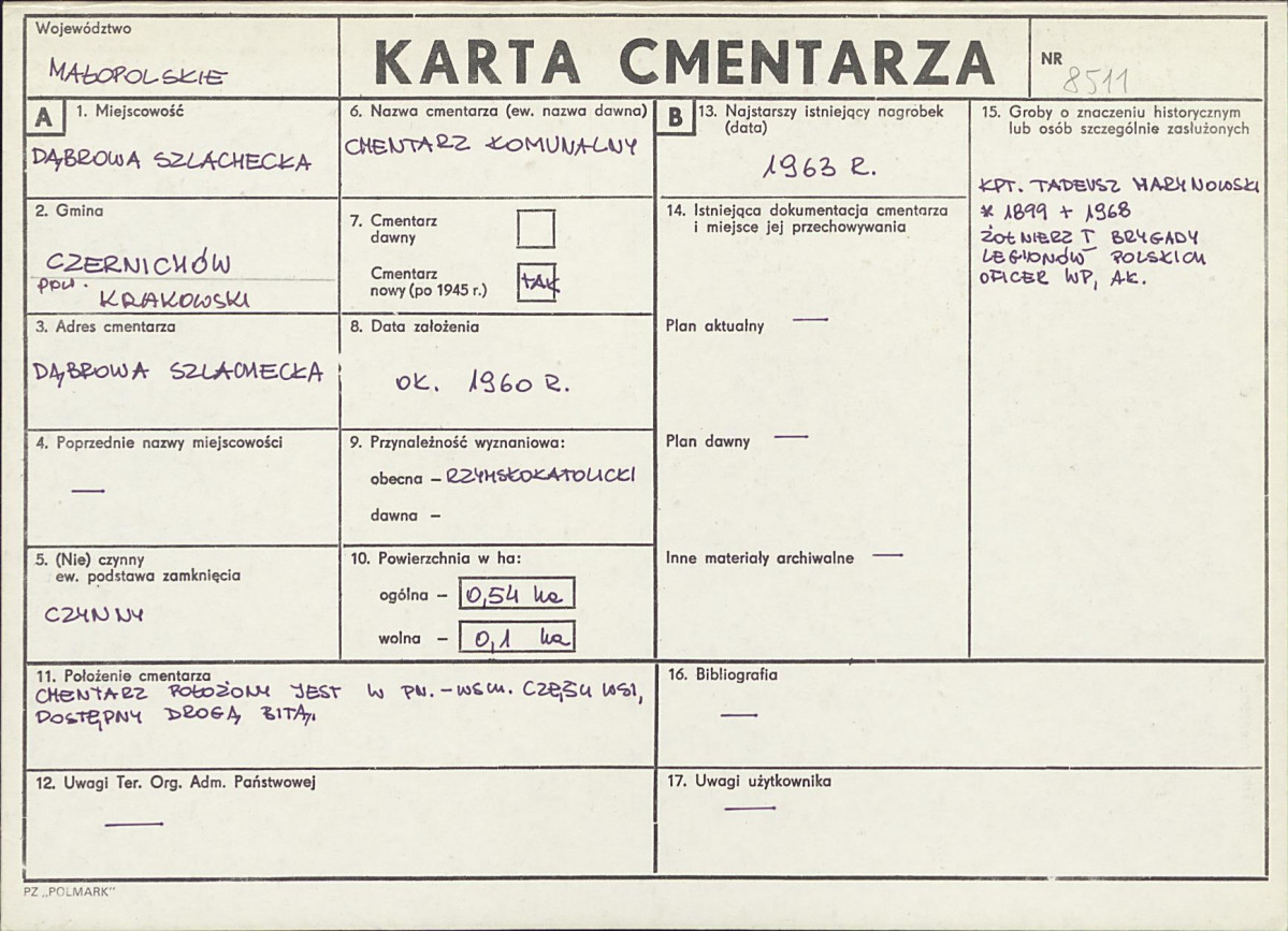 Karta cmentarza, skan nr 1