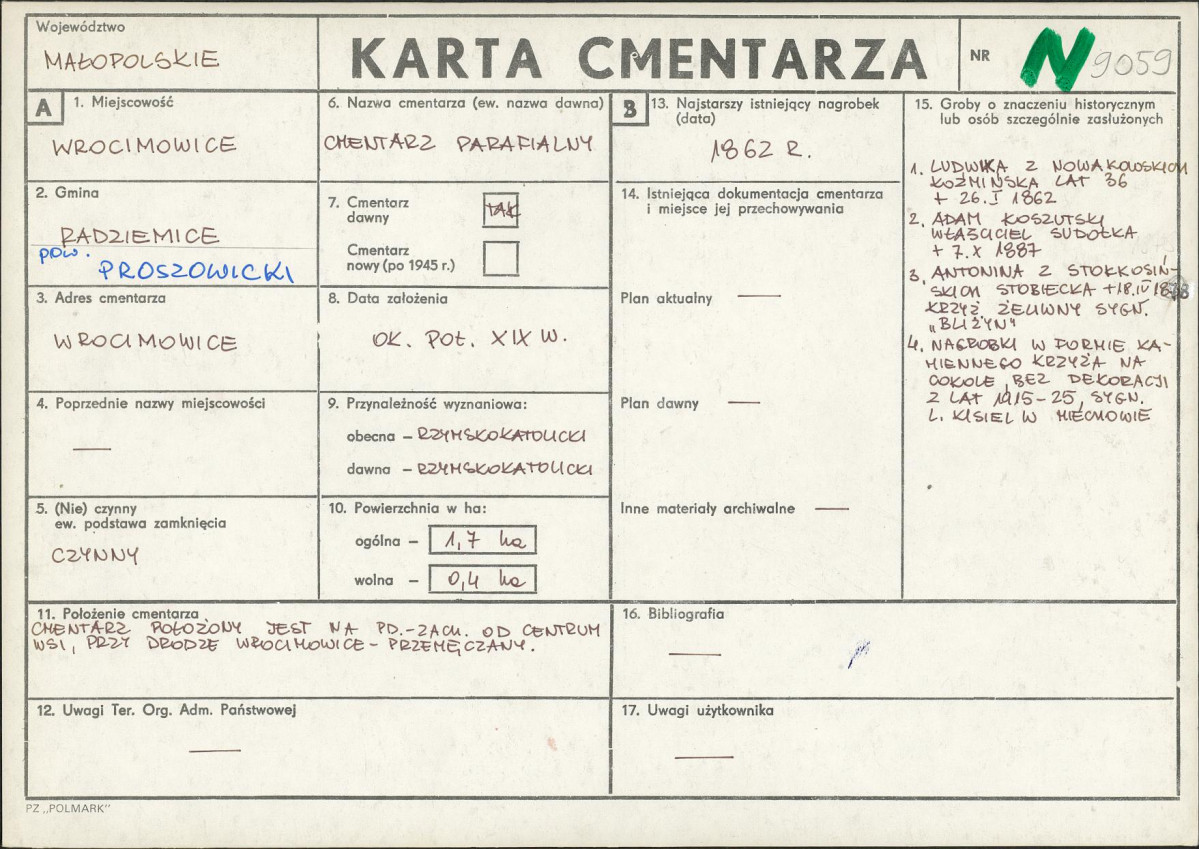 Karta cmentarza, skan nr 1