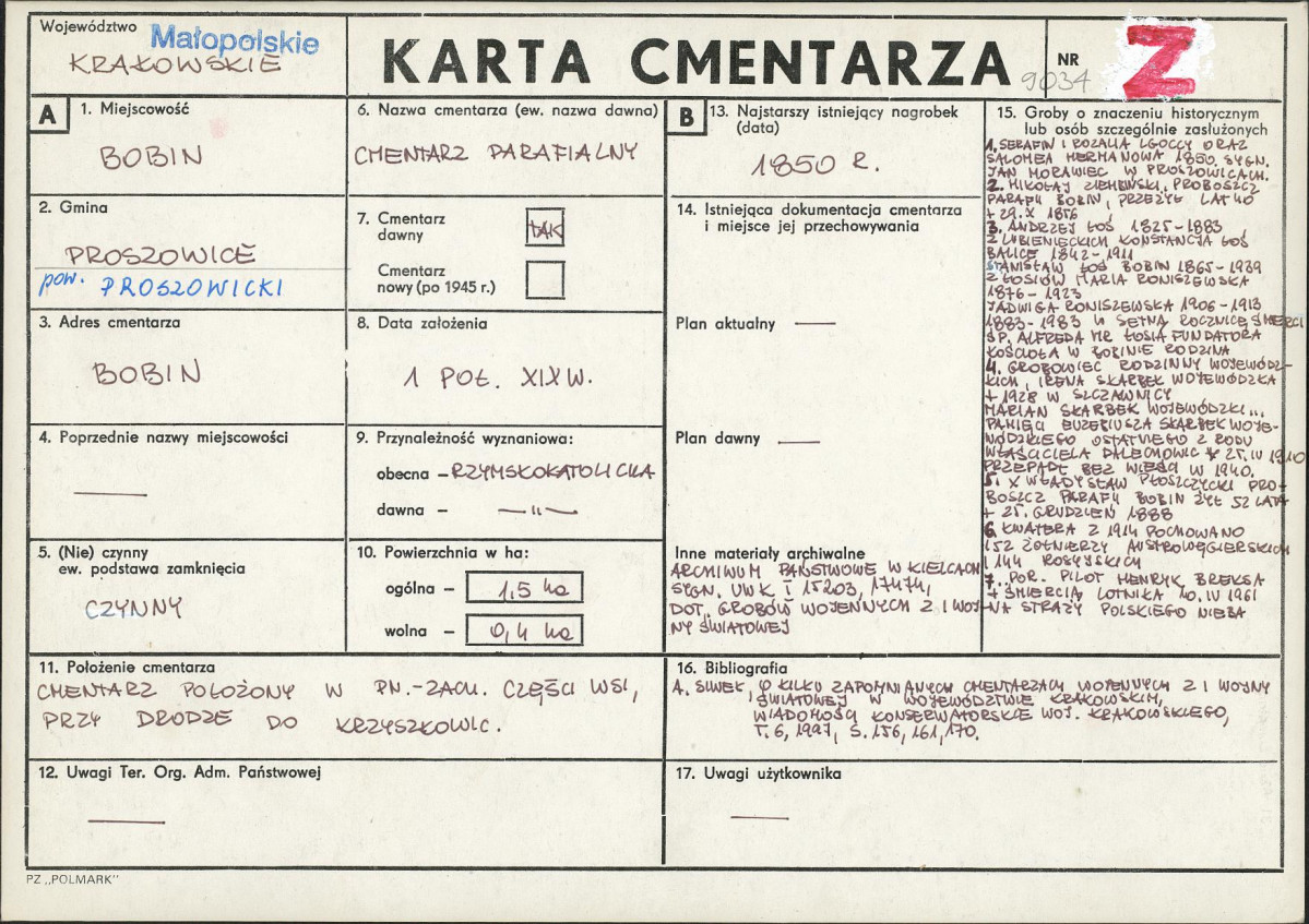 Karta cmentarza, skan nr 1