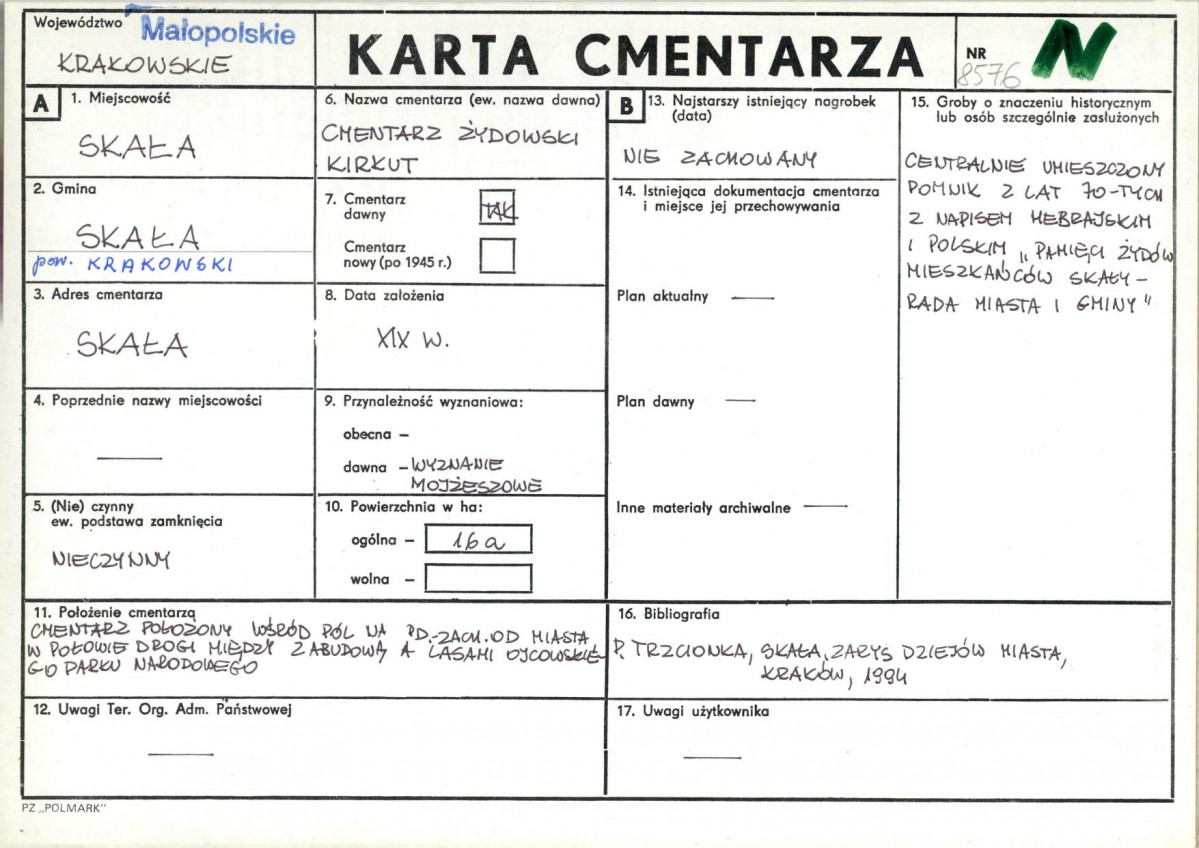 Karta cmentarza, skan nr 1