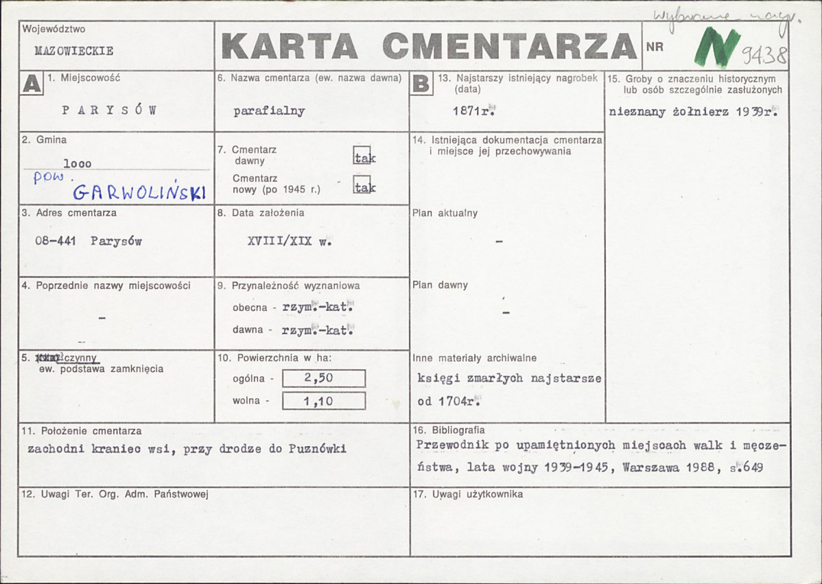 Karta cmentarza, skan nr 1