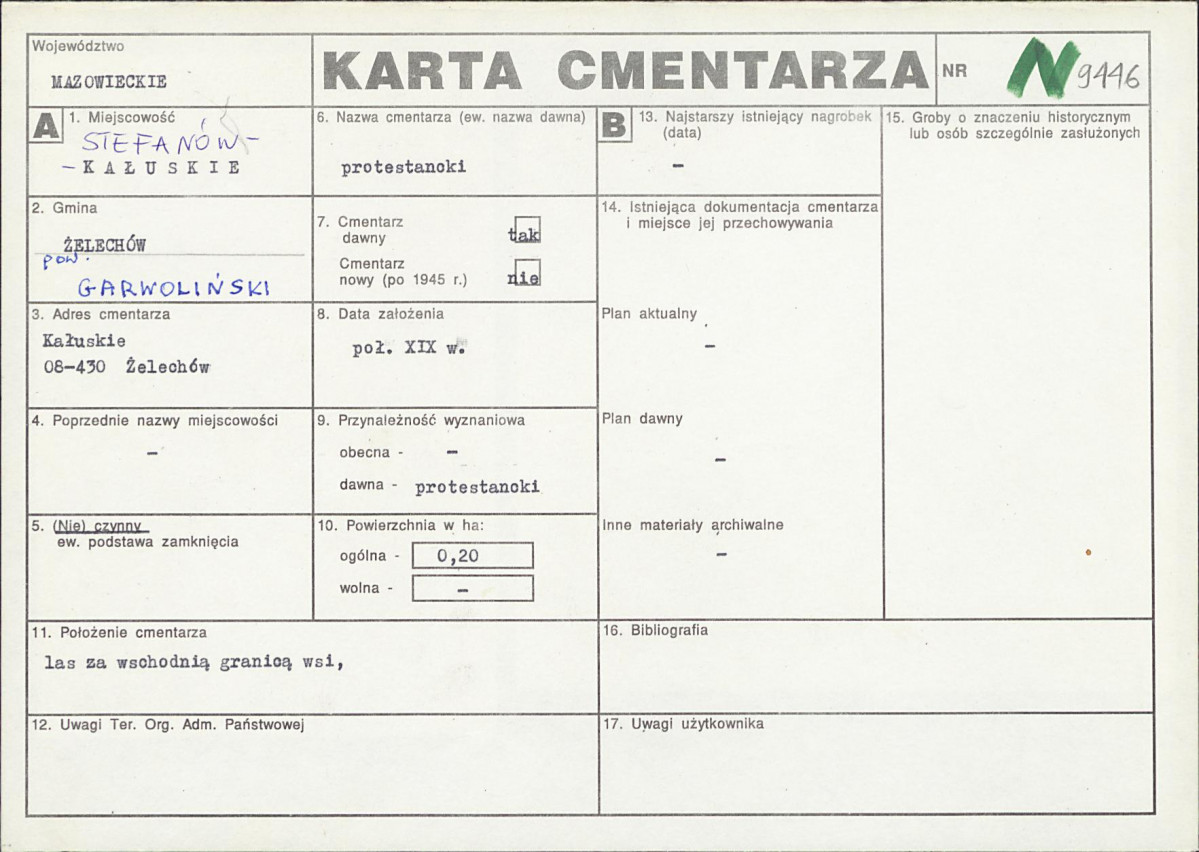 Karta cmentarza, skan nr 1
