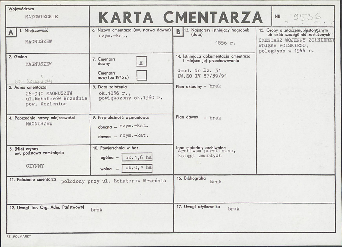 Karta cmentarza, skan nr 1