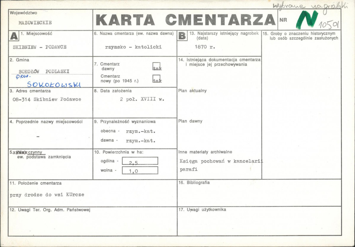 Karta cmentarza, skan nr 1