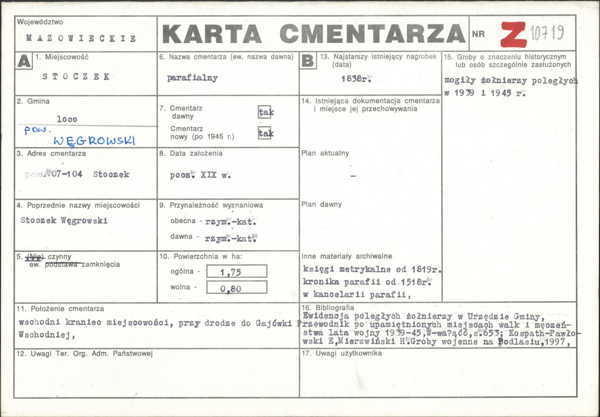 Karta cmentarza, skan nr 1