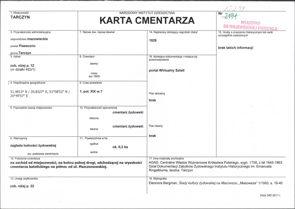 Karta cmentarza, skan nr 1