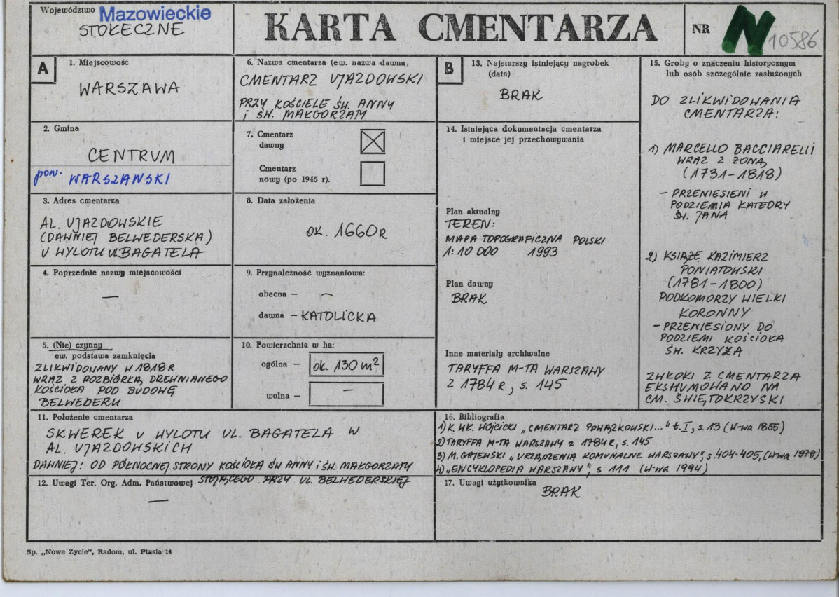 KC - Karta cmentarza, skan nr 1