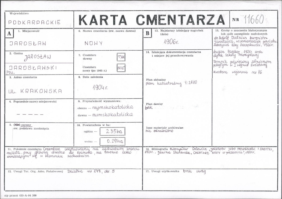 Karta cmentarza, skan nr 1