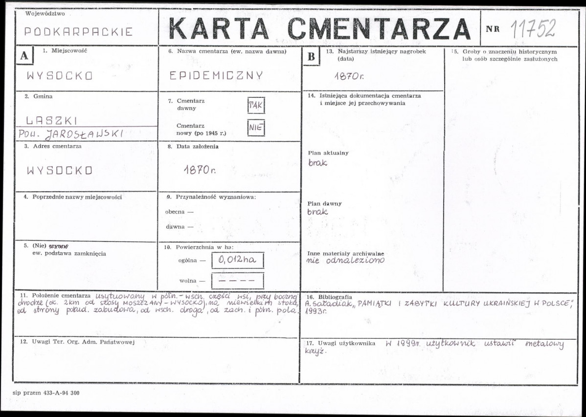 Karta cmentarza, skan nr 1
