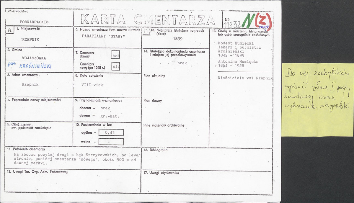 Karta cmentarza, skan nr 1