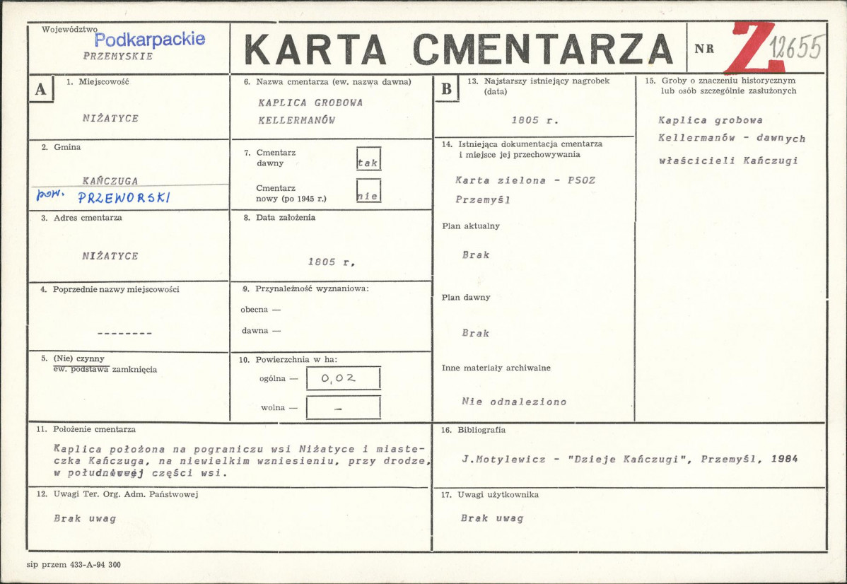 Karta cmentarza, skan nr 1