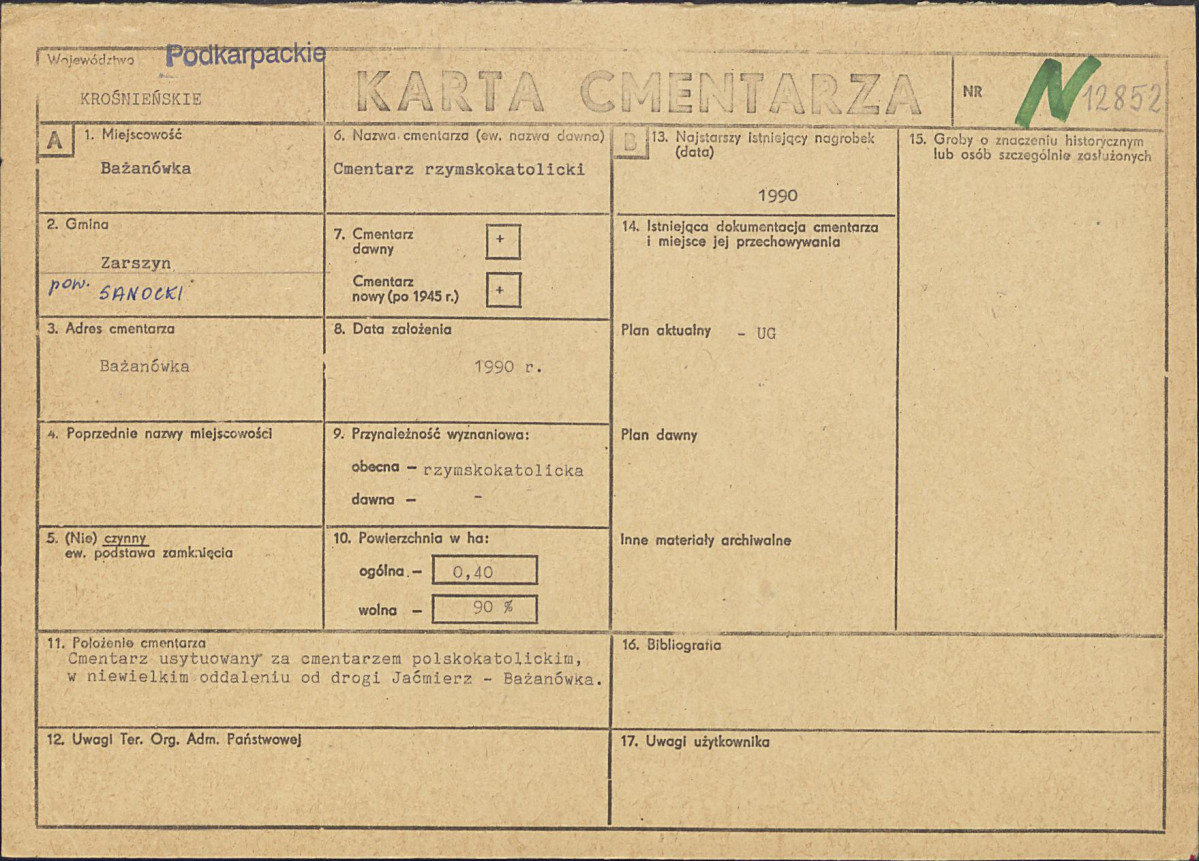 Karta cmentarza, skan nr 1
