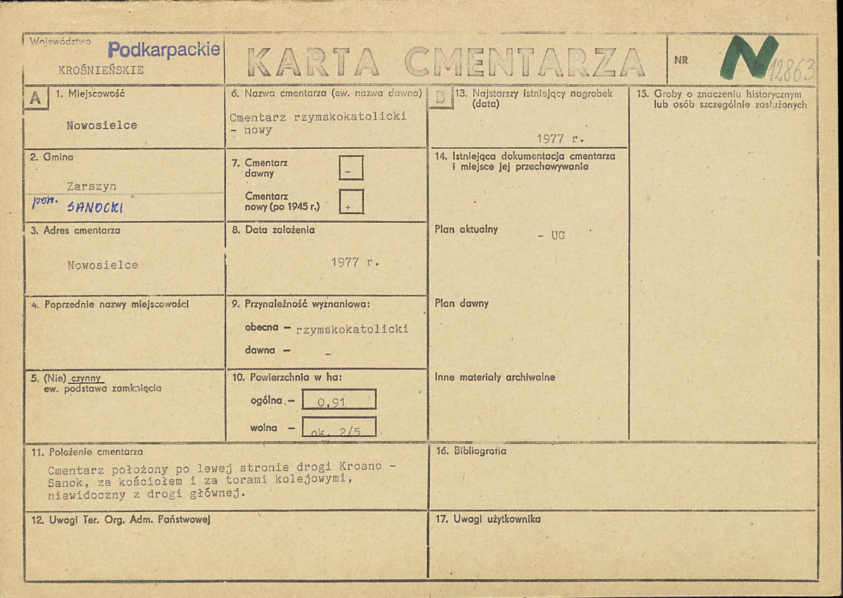 Karta cmentarza, skan nr 1