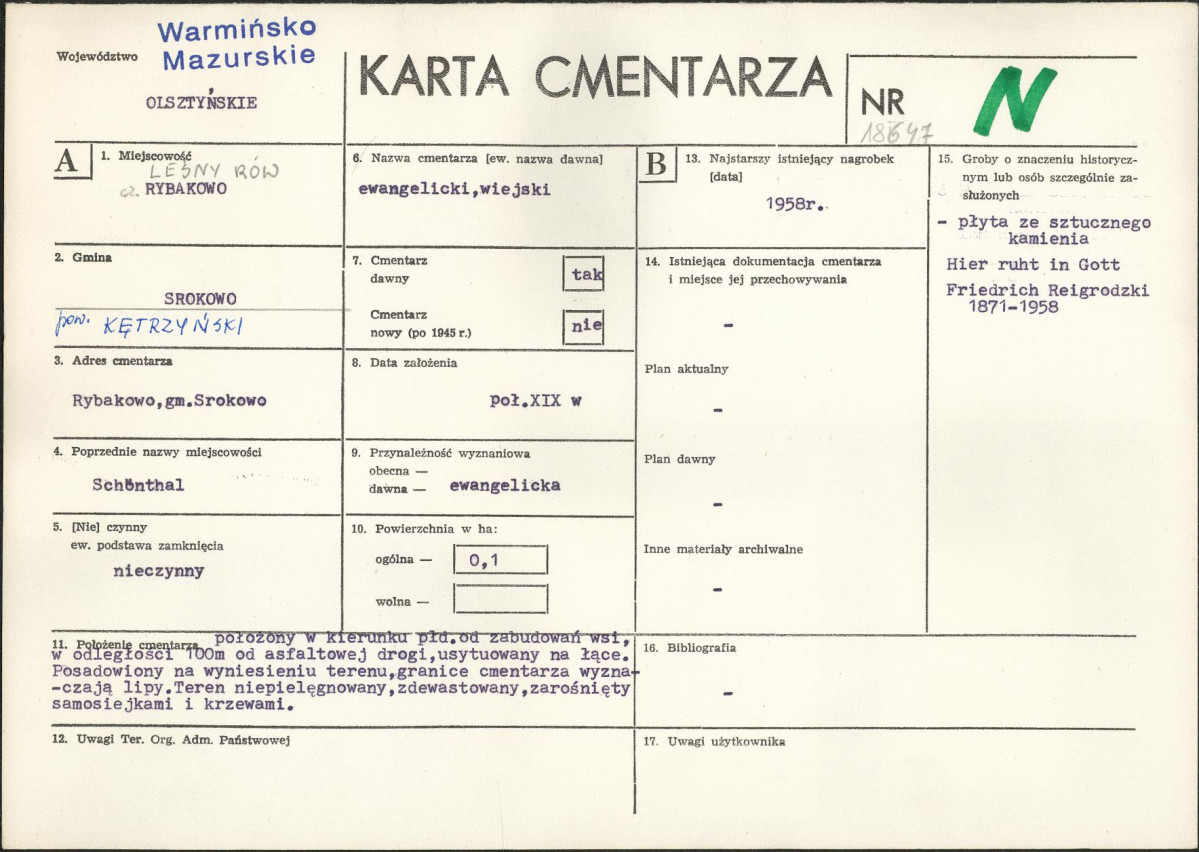 Karta cmentarza, skan nr 1