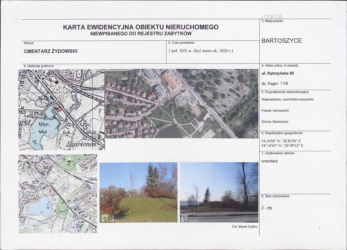 Karta obiektu niewpisanego do rejestru, skan nr 1