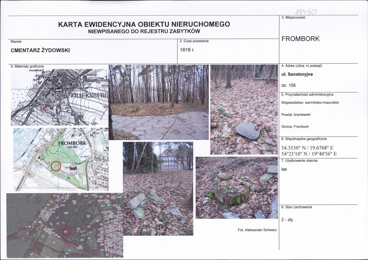 Karta obiektu niewpisanego do rejestru, skan nr 1