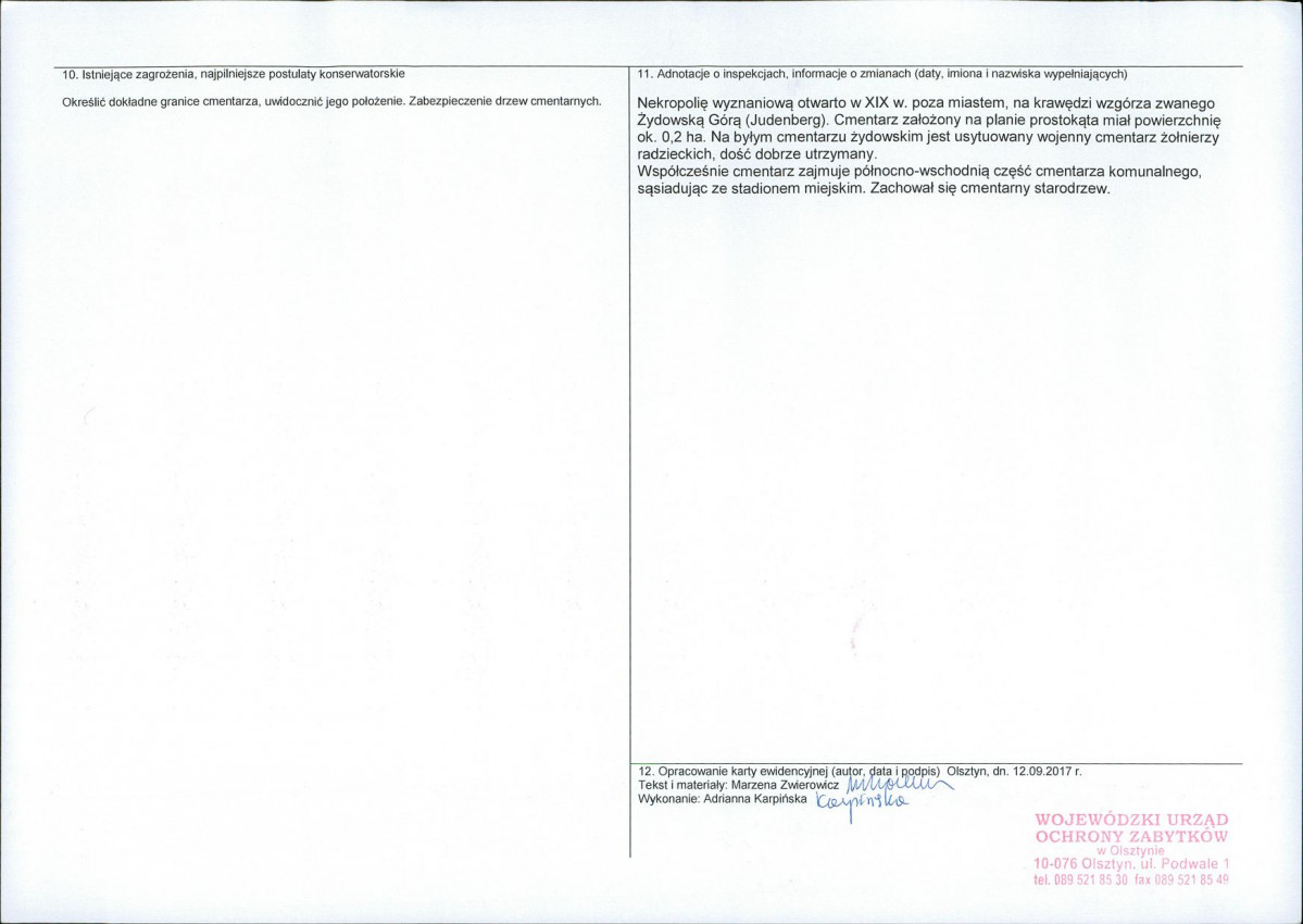Karta obiektu niewpisanego do rejestru, skan nr 2