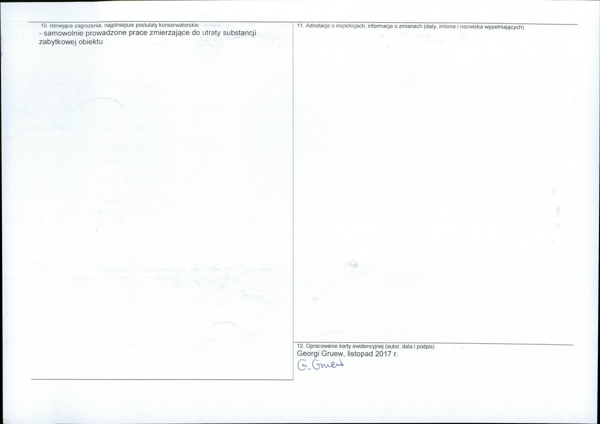 Karta obiektu niewpisanego do rejestru, skan nr 2