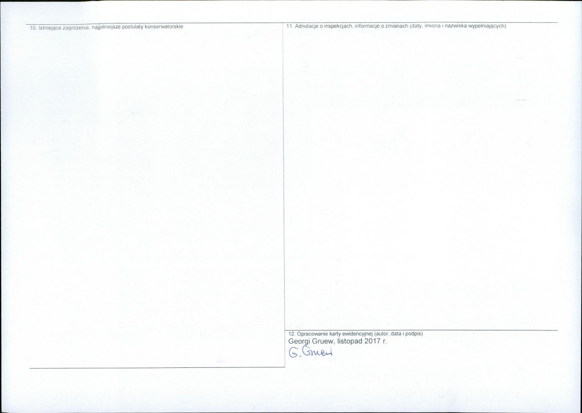 Karta obiektu niewpisanego do rejestru, skan nr 2