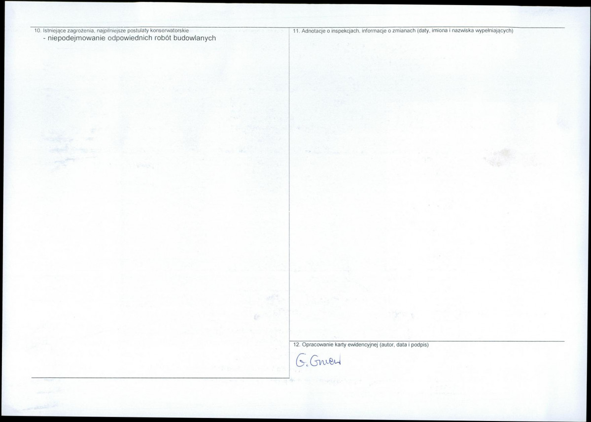 Karta obiektu niewpisanego do rejestru, skan nr 2