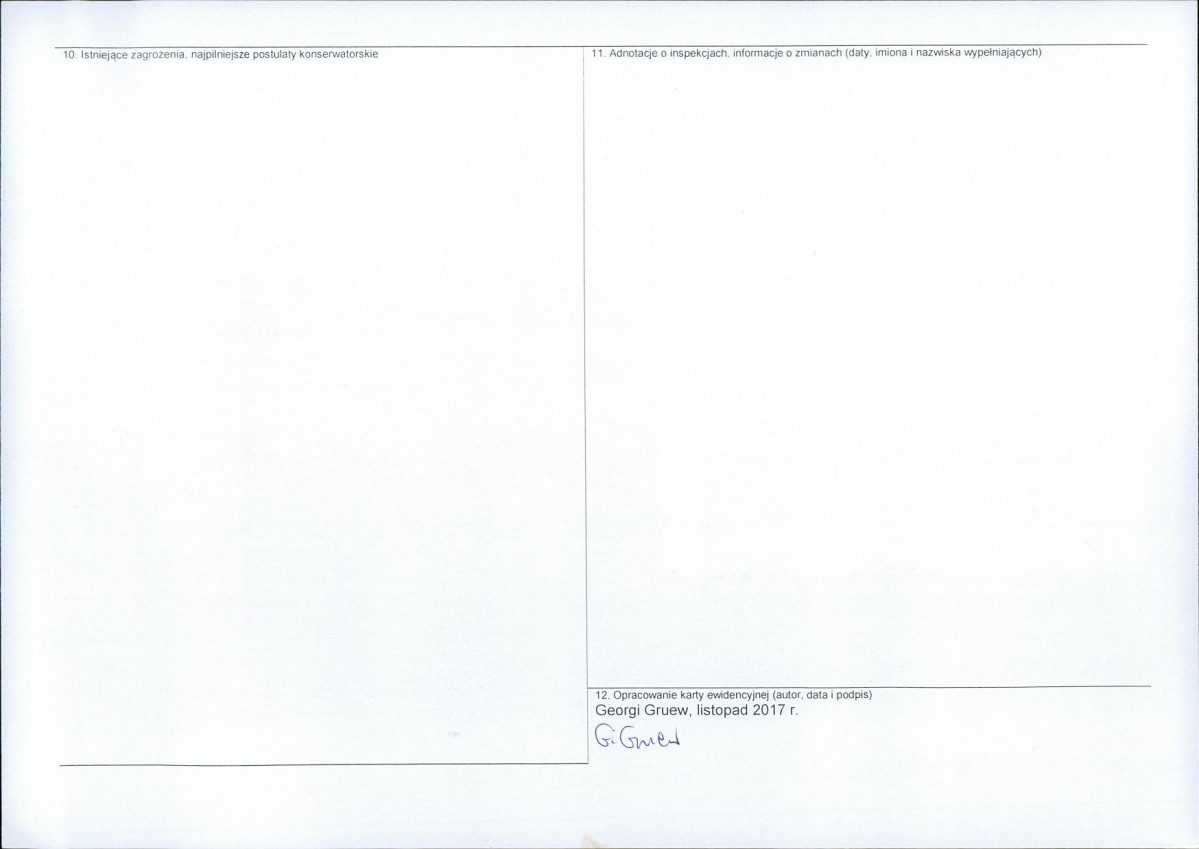 Karta obiektu niewpisanego do rejestru, skan nr 2