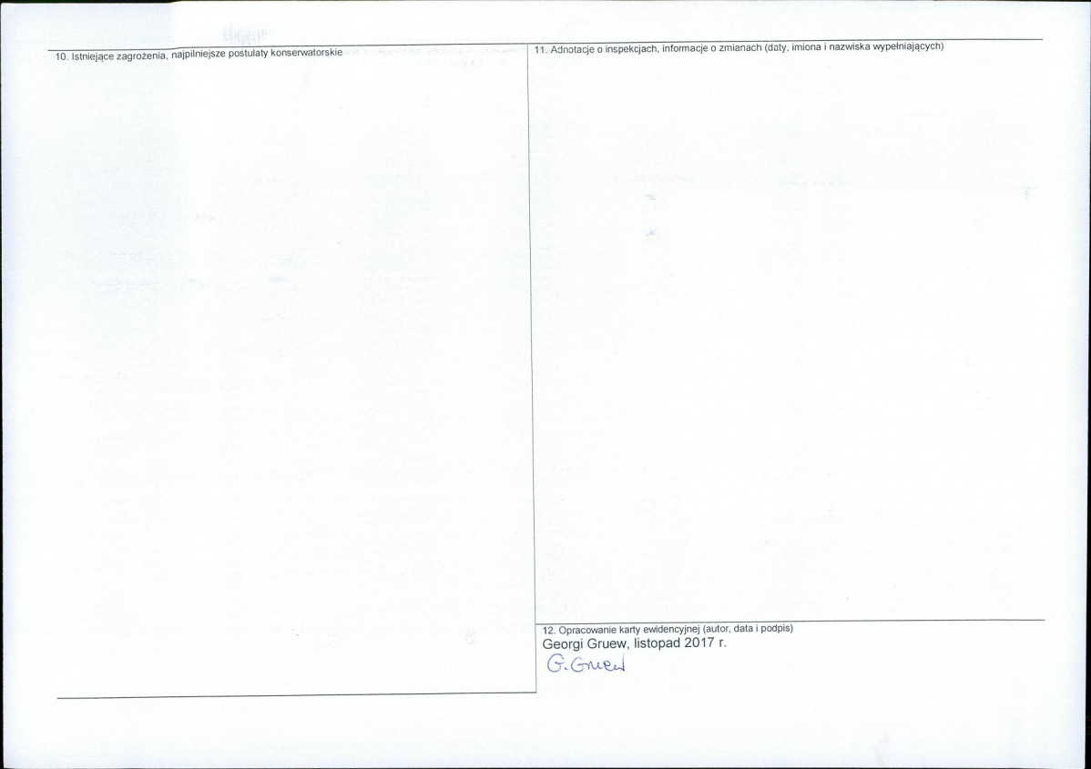 KEZN - Karta obiektu niewpisanego do rejestru, skan nr 2