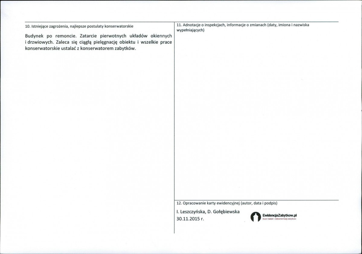 Karta obiektu niewpisanego do rejestru, skan nr 2