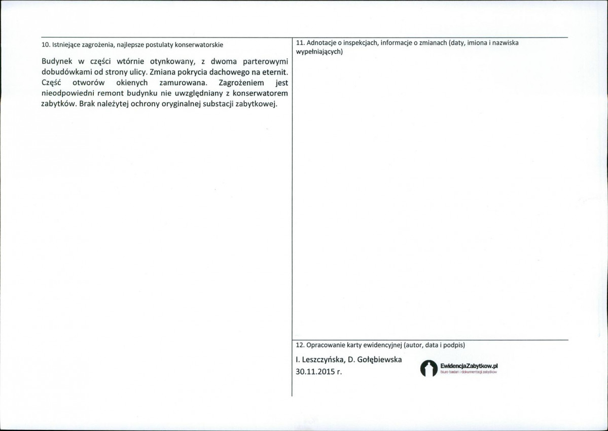 Karta obiektu niewpisanego do rejestru, skan nr 2