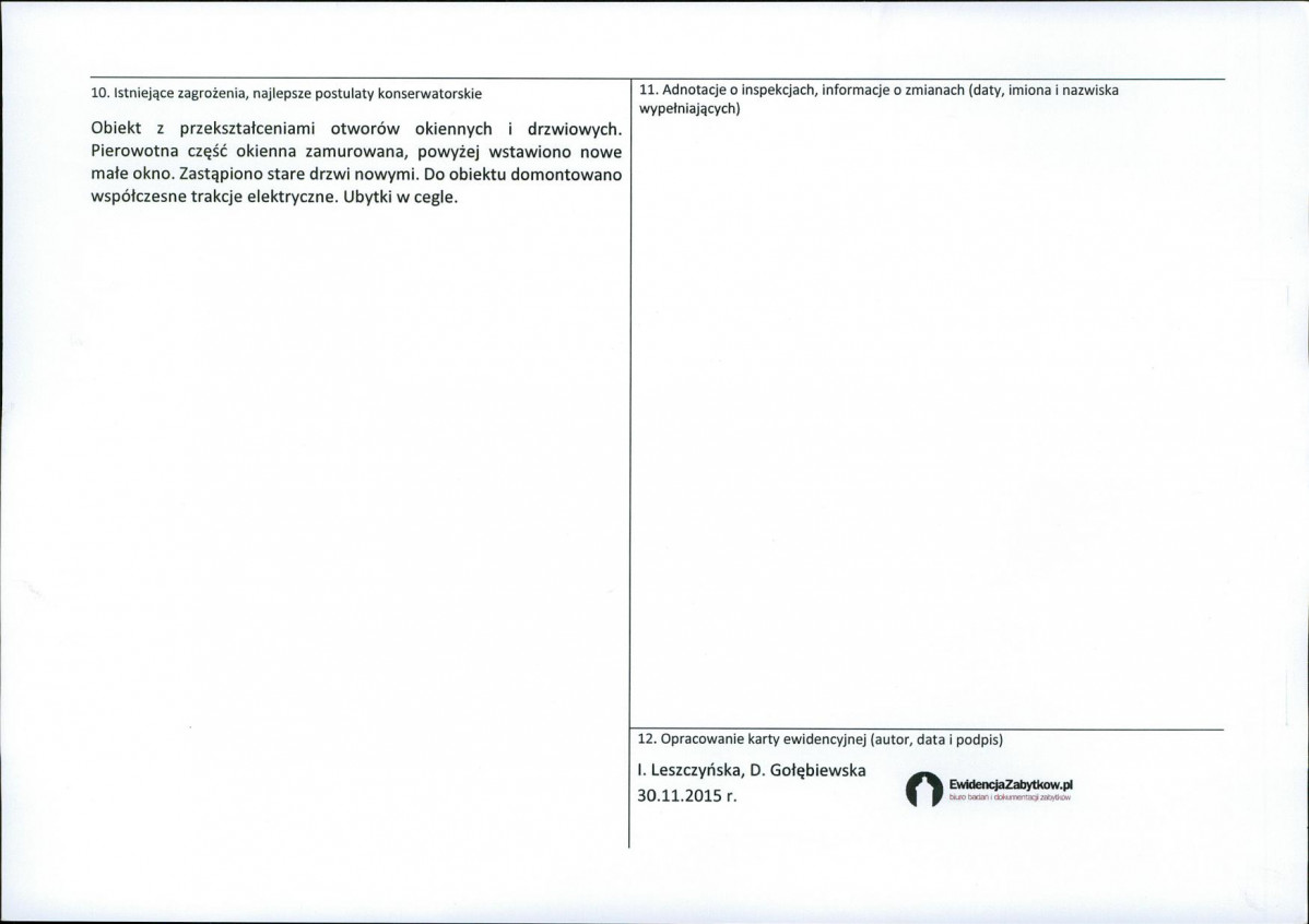 Karta obiektu niewpisanego do rejestru, skan nr 2