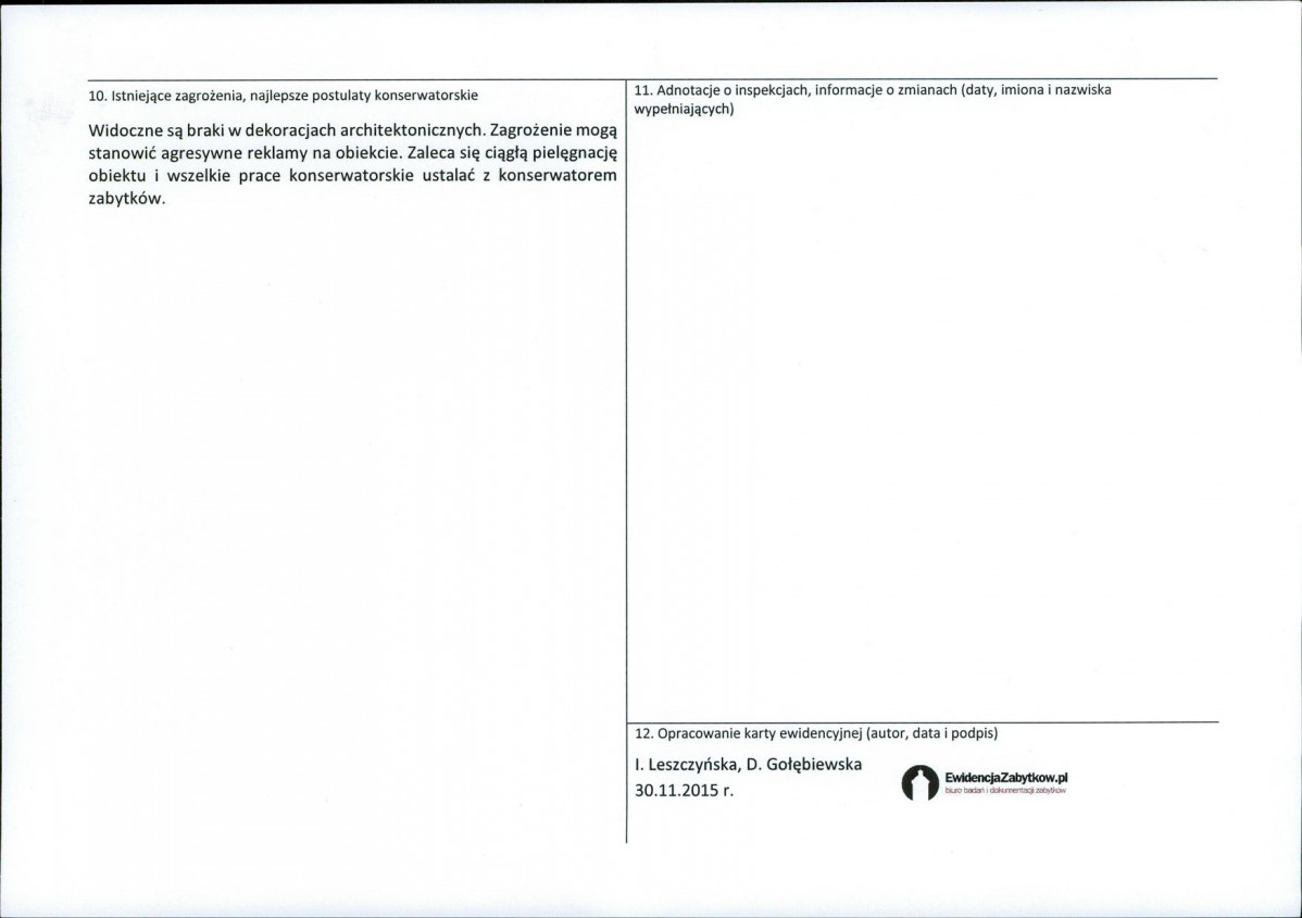 Karta obiektu niewpisanego do rejestru, skan nr 2