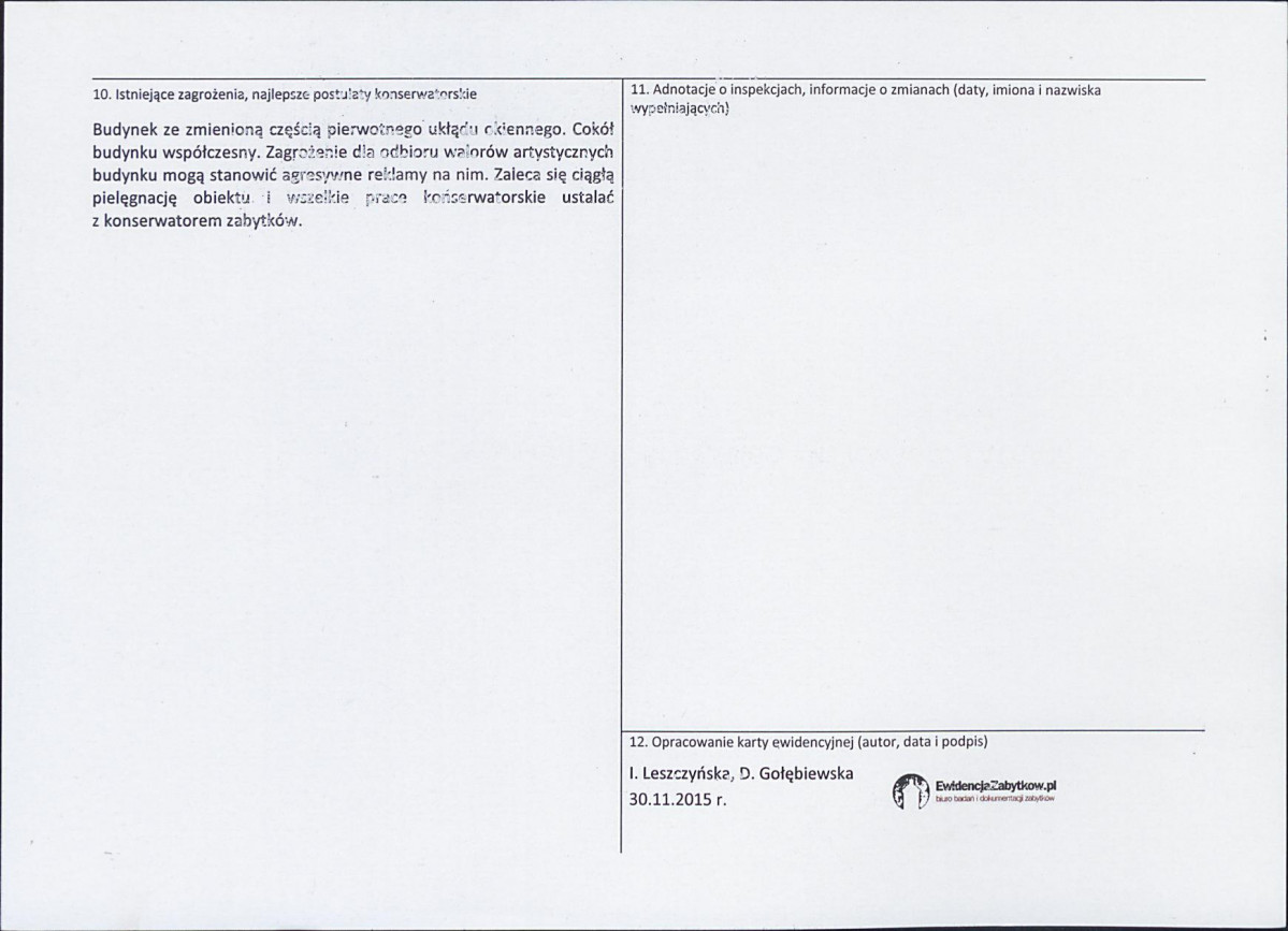 Karta obiektu niewpisanego do rejestru, skan nr 2