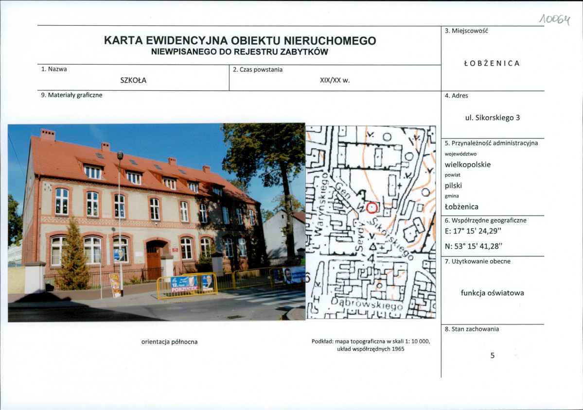 Karta obiektu niewpisanego do rejestru, skan nr 1