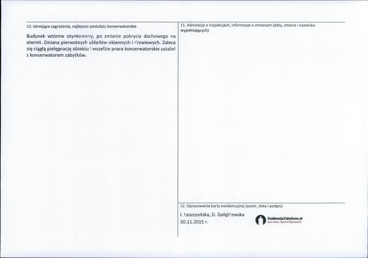Karta obiektu niewpisanego do rejestru, skan nr 2