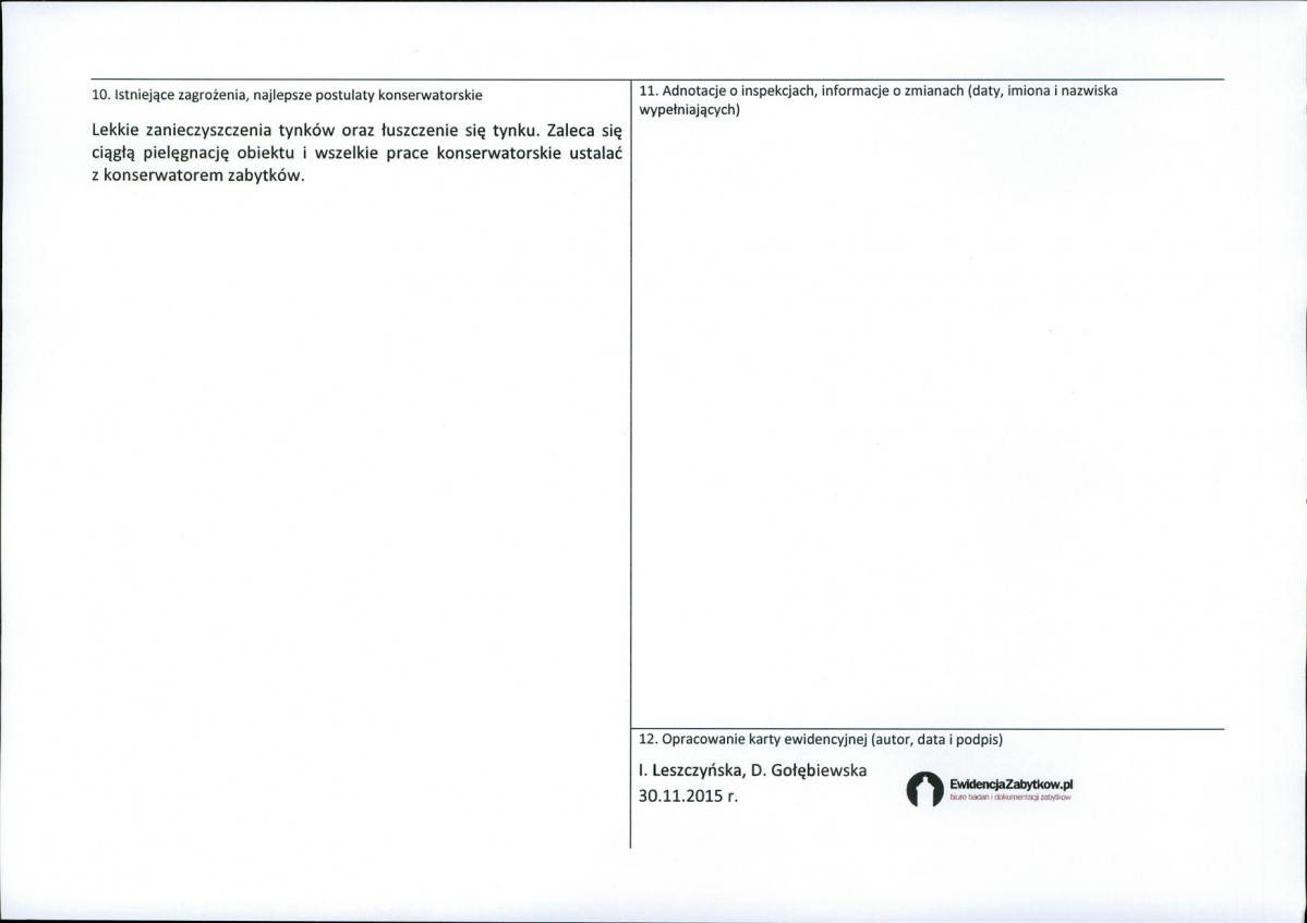 Karta obiektu niewpisanego do rejestru, skan nr 2