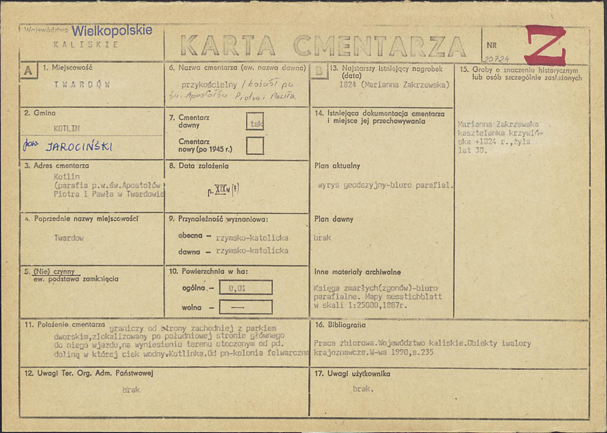 Karta cmentarza, skan nr 1