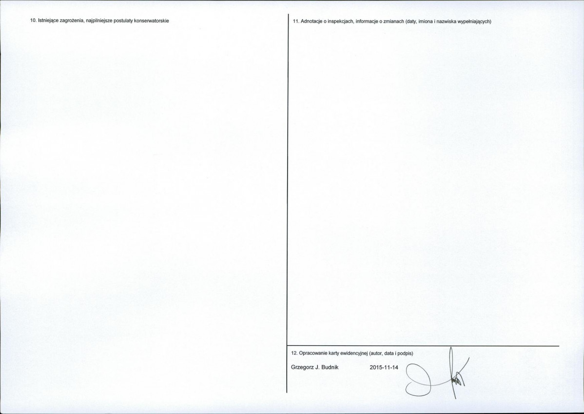 Karta obiektu niewpisanego do rejestru, skan nr 2