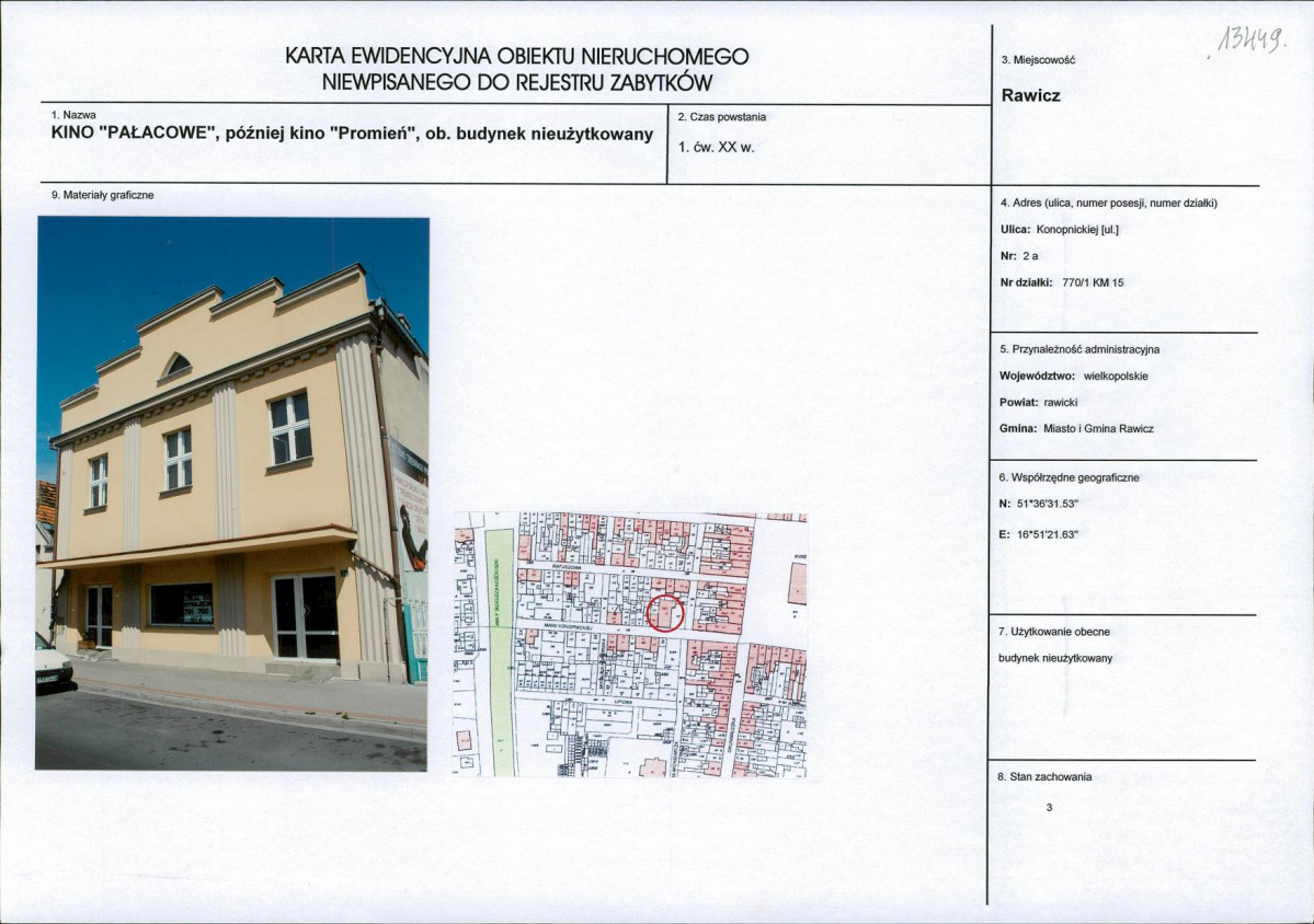 KEZN - Karta obiektu niewpisanego do rejestru, skan nr 1