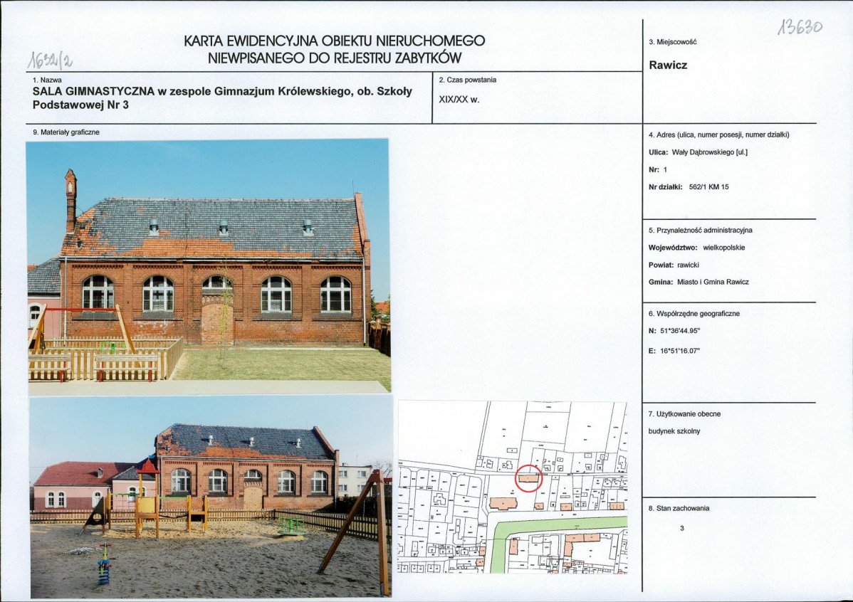 Karta obiektu niewpisanego do rejestru, skan nr 1