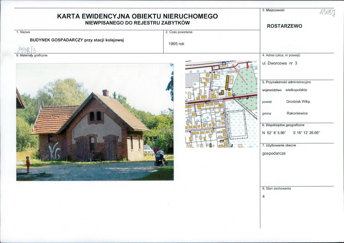 Karta obiektu niewpisanego do rejestru, skan nr 1