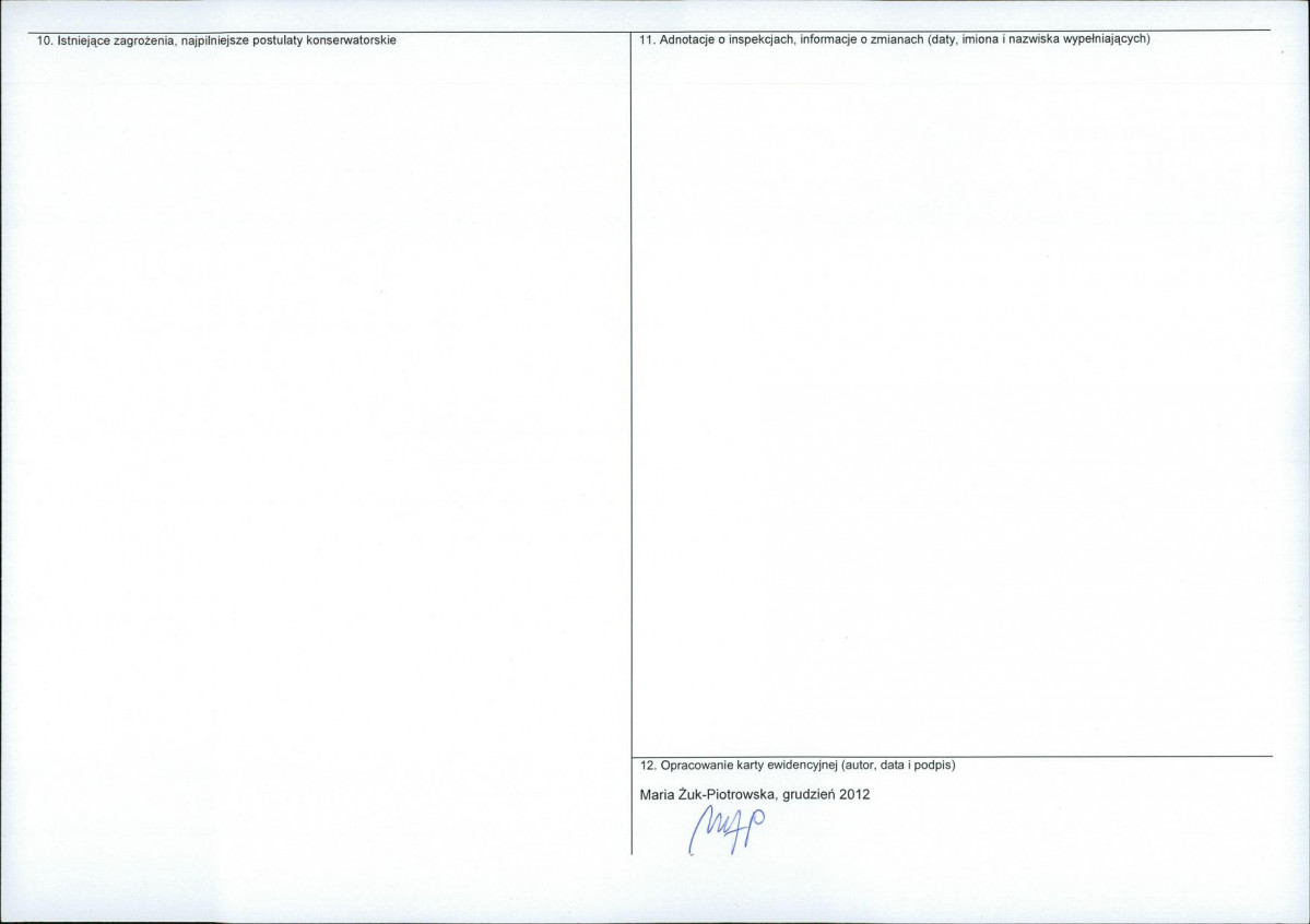 Karta obiektu niewpisanego do rejestru, skan nr 2
