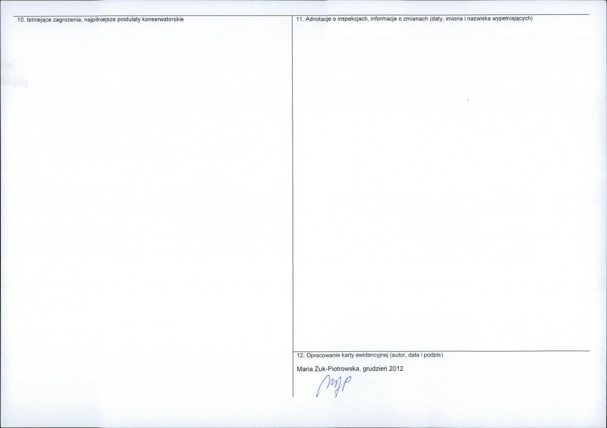 Karta obiektu niewpisanego do rejestru, skan nr 2