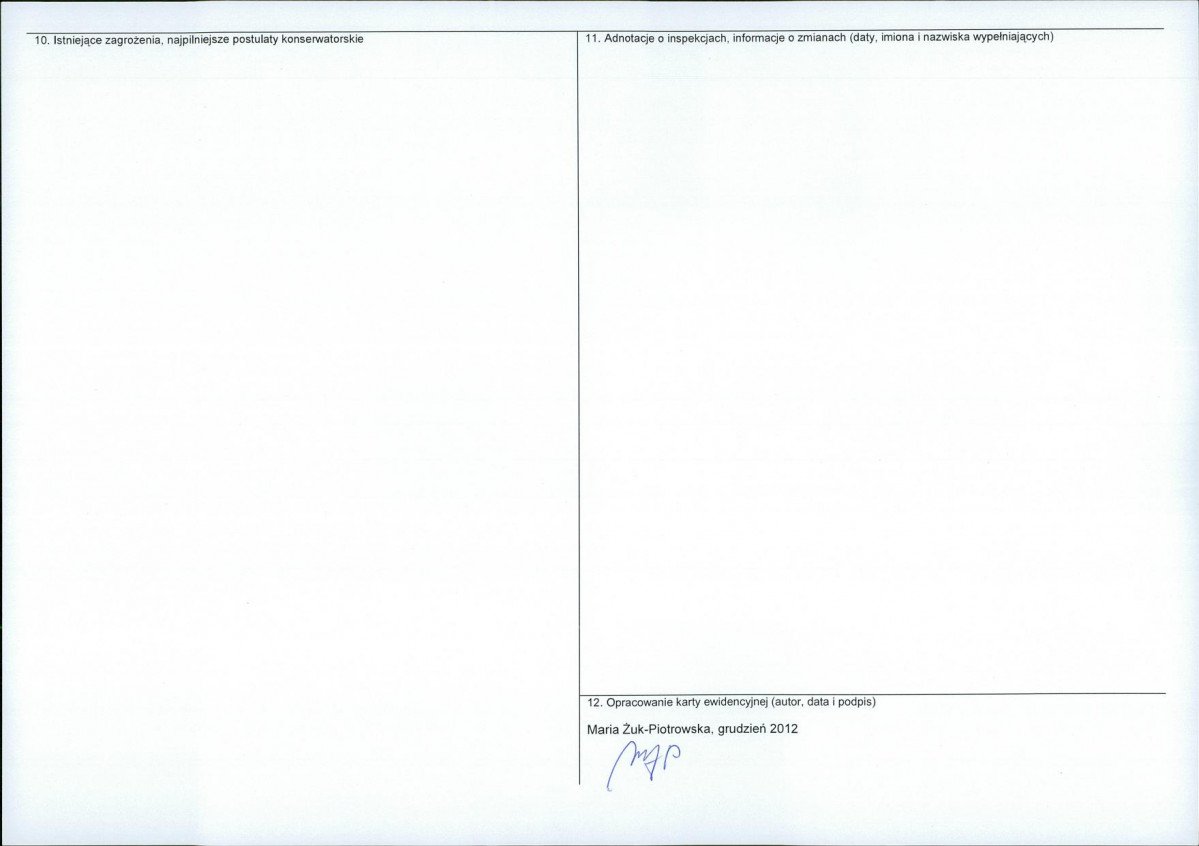 Karta obiektu niewpisanego do rejestru, skan nr 2