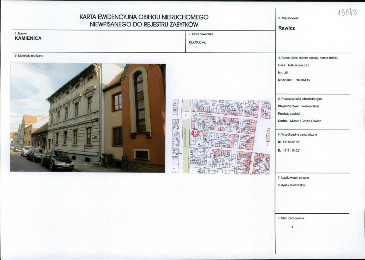 Karta obiektu niewpisanego do rejestru, skan nr 1